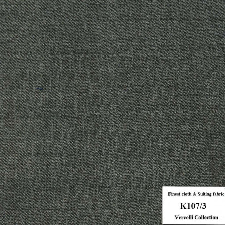 K107/3 Vercelli CXM - Vải Suit 95% Wool - Xám Trơn
